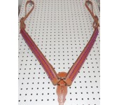 Russet Leather Breast Collar With Purple Spots